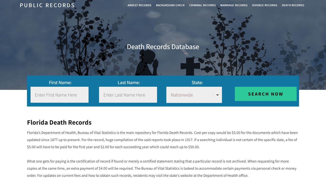 Florida Death Records | Enter Name and Search. 14Days Free