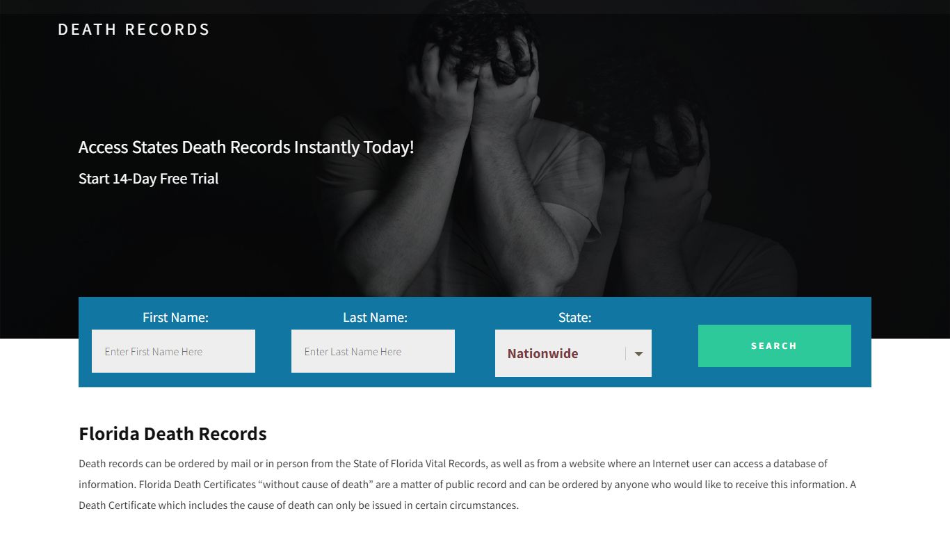 Florida Death Records | Enter Name and Search | 14 Days Free